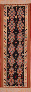 Kilim Red Runner Flat Woven 3'5" X 9'9"  Area Rug 100-109260