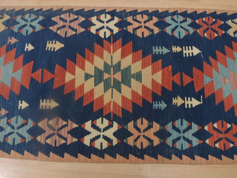Kilim Blue Runner Flat Woven 210 X 1210 Area Rug 100-109261 Image 11