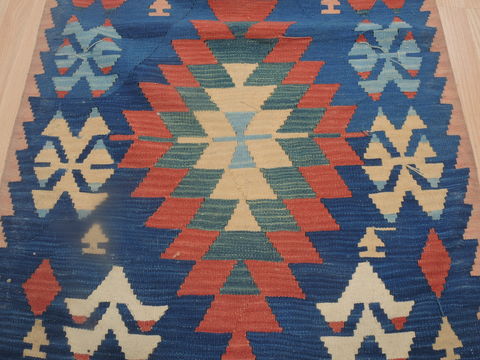 Kilim Blue Runner Flat Woven 210 X 1210 Area Rug 100-109261 Image 7