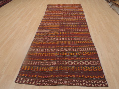 Kilim Orange Runner Flat Woven 41 X 107 Area Rug 100-109270 Image 1
