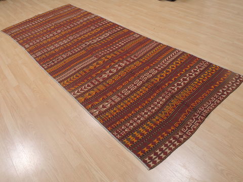 Kilim Orange Runner Flat Woven 41 X 107 Area Rug 100-109270 Image 3