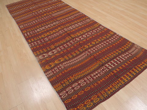 Kilim Orange Runner Flat Woven 41 X 107 Area Rug 100-109270 Image 7