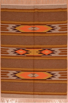 Russia Kilim Yellow Rectangle 5x7 ft Wool Carpet 109275