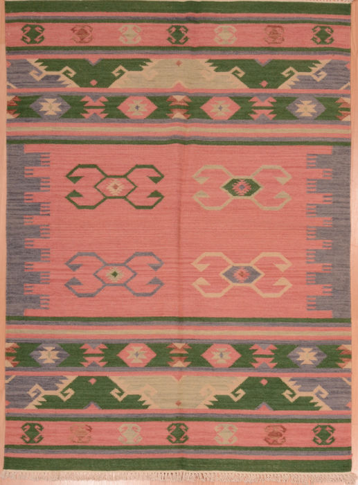 Kilim Green Flat Woven 46 X 60 Area Rug 100-109277 Image 0