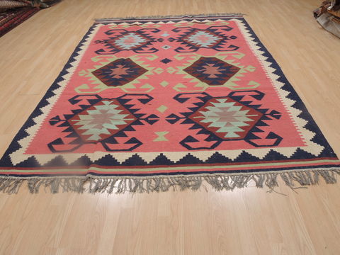Kilim Purple Flat Woven 71 X 97 Area Rug 100-109281 Image 1