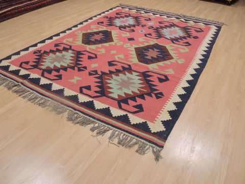 Kilim Purple Flat Woven 71 X 97 Area Rug 100-109281 Image 2