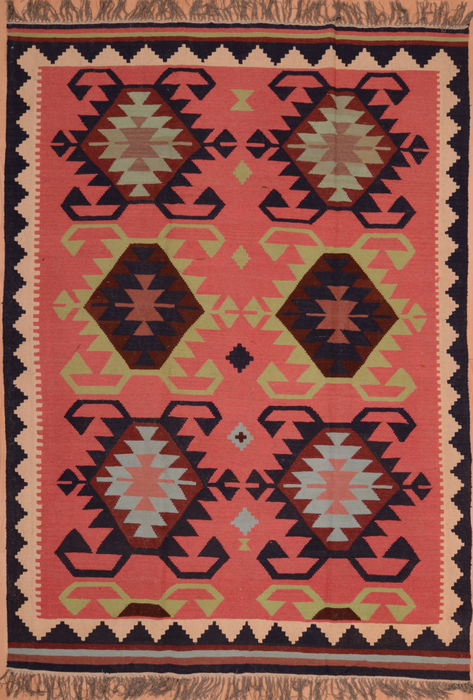 Kilim Purple Flat Woven 71 X 97 Area Rug 100-109281 Image 0
