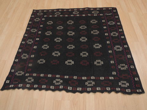 Kilim Blue Square Hand Knotted 37 X 37 Area Rug 100-109289 Image 4