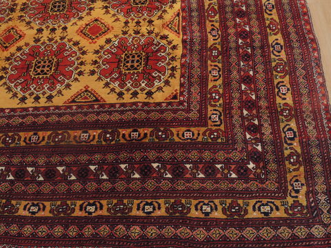Khan Mohammadi Yellow Hand Knotted 89 X 107 Area Rug 100-109292 Image 12