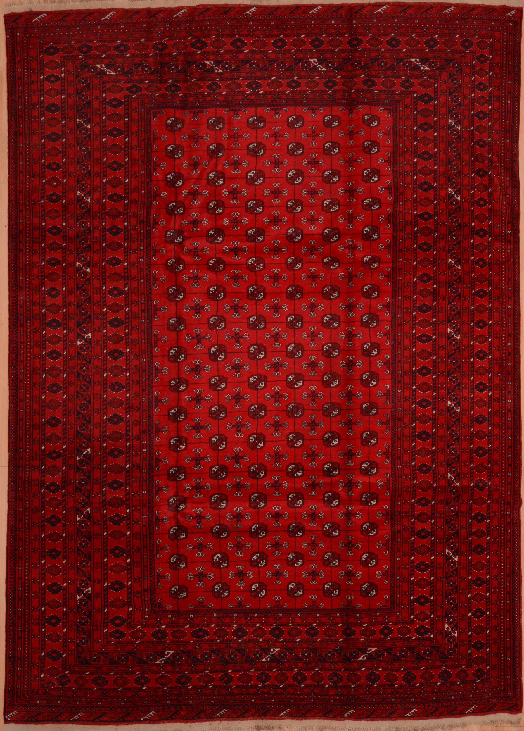 Afghan Khan Mohammadi Red Rectangle 8x11 ft Wool Carpet 109298