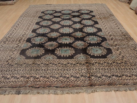 Bokhara Blue Hand Knotted 87 X 108 Area Rug 100-109300 Image 4
