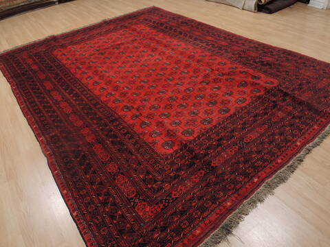 Khan Mohammadi Red Hand Knotted 84 X 110  Area Rug 100-109301 Image 2