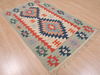 Kilim Green Flat Woven 38 X 59  Area Rug 100-109314 Thumb 3