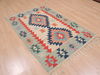 Kilim Green Flat Woven 38 X 59  Area Rug 100-109314 Thumb 6