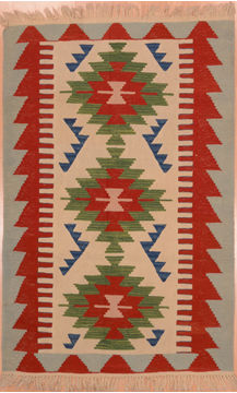 Kilim Red Flat Woven 3'8" X 5'6"  Area Rug 100-109315