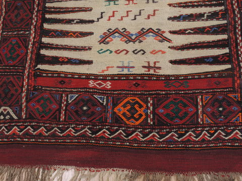 Kilim Red Hand Knotted 35 X 40  Area Rug 100-109320 Image 12