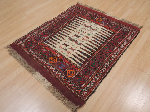 Kilim Red Hand Knotted 35 X 40  Area Rug 100-109320 Image 3