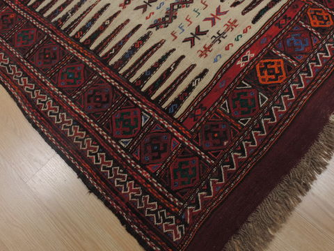 Kilim Red Hand Knotted 35 X 40  Area Rug 100-109320 Image 5