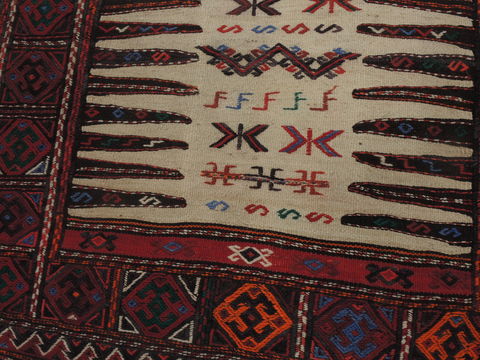Kilim Red Hand Knotted 35 X 40  Area Rug 100-109320 Image 7