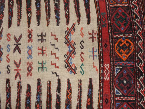 Kilim Red Hand Knotted 35 X 40  Area Rug 100-109320 Image 8