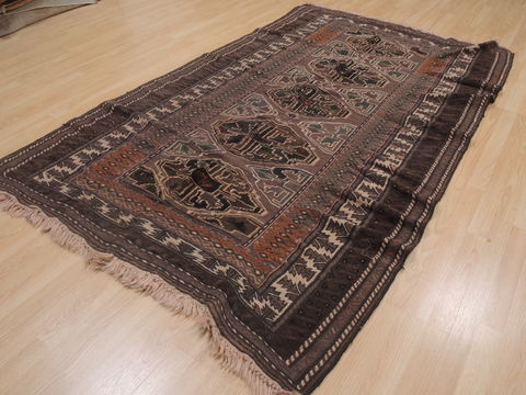 Kilim Brown Hand Knotted 411 X 88 Area Rug 100-109321 Image 4