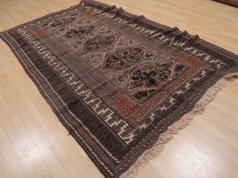 Kilim Brown Hand Knotted 411 X 88 Area Rug 100-109321 Image 5