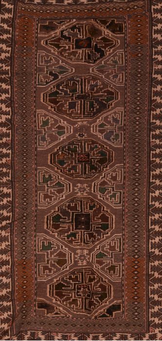 Kilim Brown Hand Knotted 411 X 88 Area Rug 100-109321 Image 0