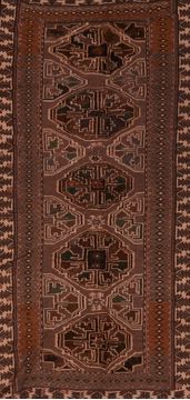 Kilim Brown Hand Knotted 4'11" X 8'8"  Area Rug 100-109321