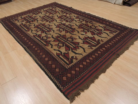 Kilim Red Hand Knotted 57 X 89 Area Rug 100-109322 Image 2