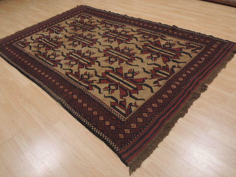 Kilim Red Hand Knotted 57 X 89 Area Rug 100-109322 Image 5