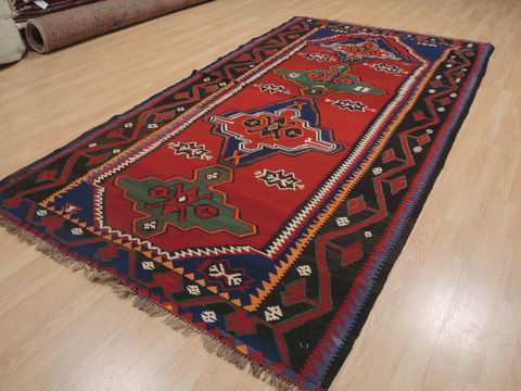Kilim Red Runner Flat Woven 55 X 100 Area Rug 100-109325 Image 2