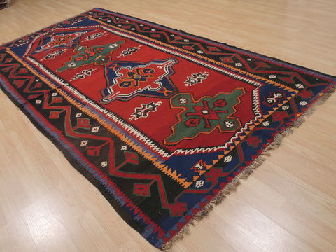 Kilim Red Runner Flat Woven 55 X 100 Area Rug 100-109325 Image 3