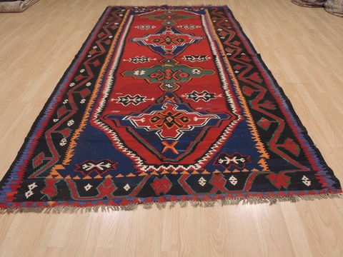 Kilim Red Runner Flat Woven 55 X 100 Area Rug 100-109325 Image 4