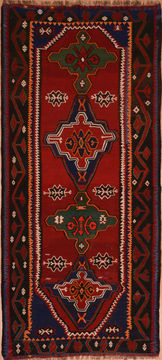 Afghan Kilim Red Runner 10 to 12 ft Wool Carpet 109325