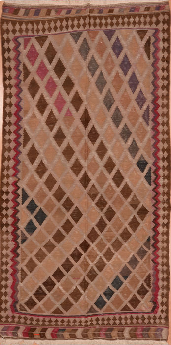 Kilim Beige Runner Flat Woven 45 X 93 Area Rug 100-109329 Image 0