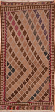 Kilim Beige Runner Flat Woven 4'5" X 9'3"  Area Rug 100-109329