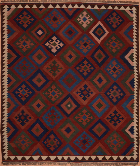 Kilim Red Flat Woven 81 X 97 Area Rug 100-109333 Image 0