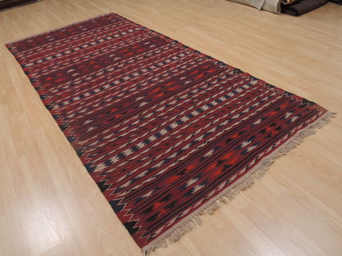 Kilim Red Runner Flat Woven 46 X 98 Area Rug 100-109337 Image 3