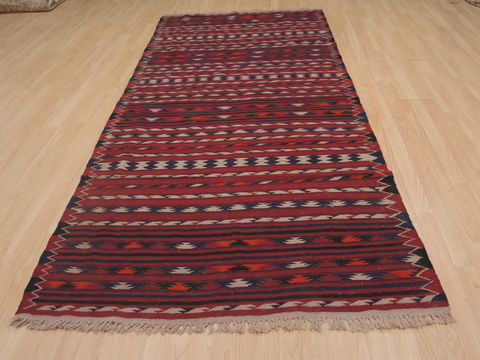 Kilim Red Runner Flat Woven 46 X 98 Area Rug 100-109337 Image 4