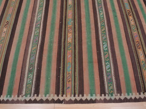 Kilim Green Runner Flat Woven 41 X 103 Area Rug 100-109338 Image 10