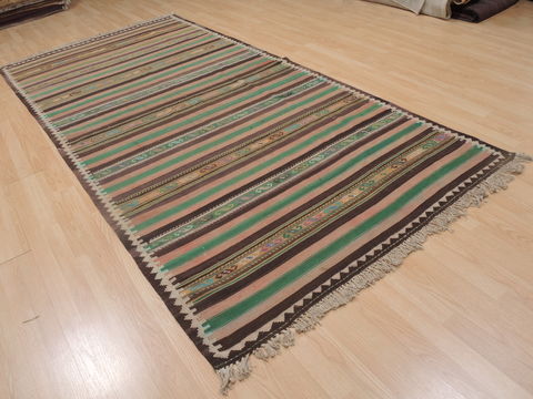 Kilim Green Runner Flat Woven 41 X 103 Area Rug 100-109338 Image 2