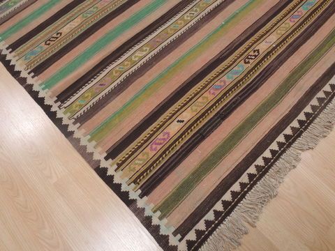 Kilim Green Runner Flat Woven 41 X 103 Area Rug 100-109338 Image 6