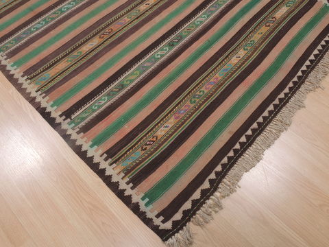Kilim Green Runner Flat Woven 41 X 103 Area Rug 100-109338 Image 9