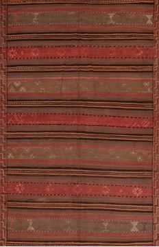 Kilim Red Flat Woven 5'1" X 9'5"  Area Rug 100-109339