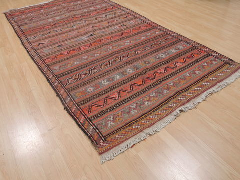 Kilim Red Runner Flat Woven 52 X 100 Area Rug 100-109344 Image 3