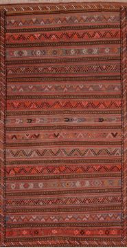 Kilim Red Runner Flat Woven 5'2" X 10'0"  Area Rug 100-109344