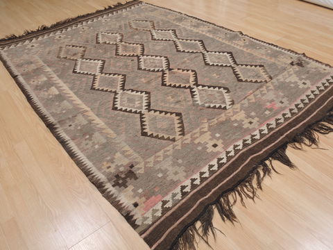 Kilim Brown Flat Woven 63 X 92 Area Rug 100-109348 Image 5