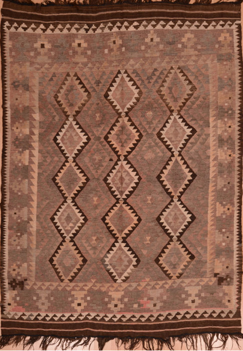 Kilim Brown Flat Woven 63 X 92 Area Rug 100-109348 Image 0