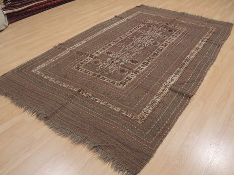 Kilim Brown Hand Knotted 57 X 810 Area Rug 100-109351 Image 2