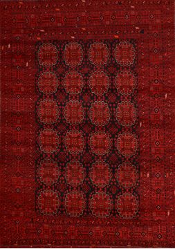 Afghan Baluch Blue Rectangle 7x10 ft Wool Carpet 109364